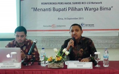 Narasumber KCl-LSI Network saat gelar konferensi pers hasil survei. Foto: EM