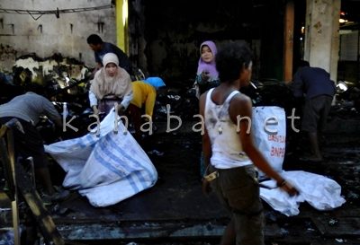 Kondisi pasca kebakaran Pasar Senggol. Foto: Deno