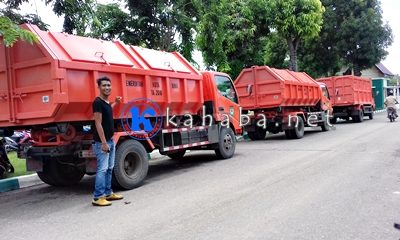 Tiga unit Truk Sampah pengadaan Bagian Umum Setda Kota Bima. Foto: Eric