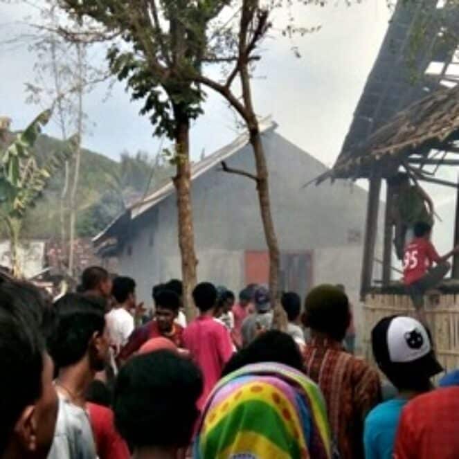 5 Rumah di Desa Sari Terbakar, Balita Alami Luka Bakar
