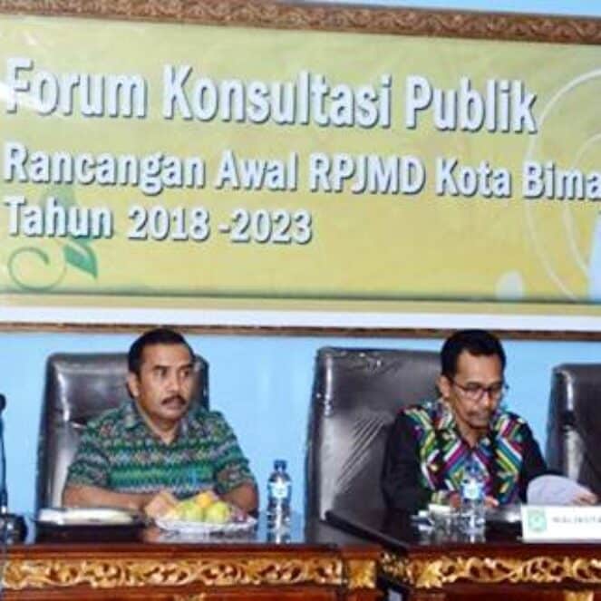 Walikota Bima Buka Forum Konsultasi Publik Rancangan Awal RPJMD Tahun 2018-2023