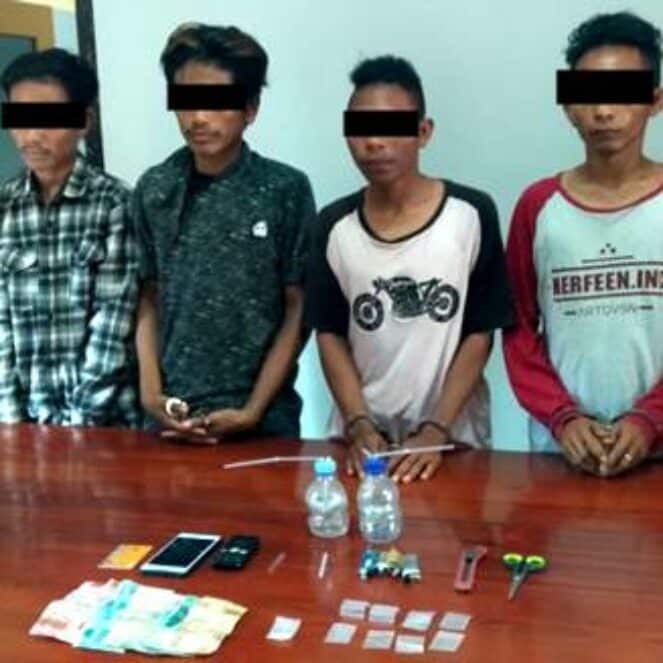 Terlibat Narkoba, 4 Pemuda Ini Digrebek