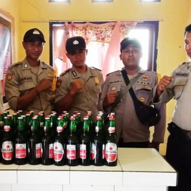Polsek Tambora Amankan 59 Botol Bir di Kawinda Na’e
