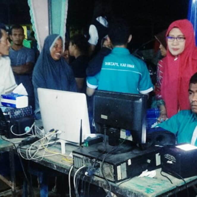 Dukcapil Perekaman E-KTP di Peluncuran Tahapan Pilkada Kabupaten Bima