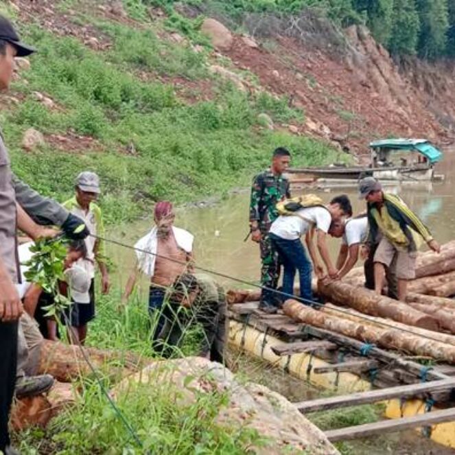 Anggota Kompi Senapan 742 Bima Tangkap Pencuri Kayu di Hutan Parado
