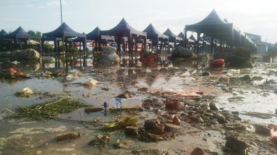 Banjir Rob Hantam Lokasi Pasar Amahami - Kabar Harian Bima