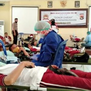 HUT Bhayangkara Ke-74, Polres Bima Kota Gelar Donor Darah