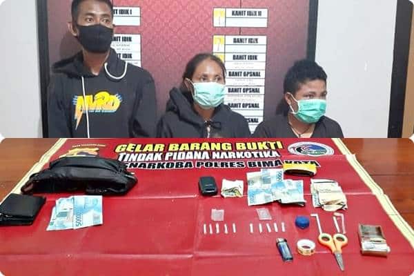 Ungkap Peredaran Narkoba di Tanjung dan Paruga, 2 Wanita dan Seorang Pria Diamankan - Kabar Harian Bima