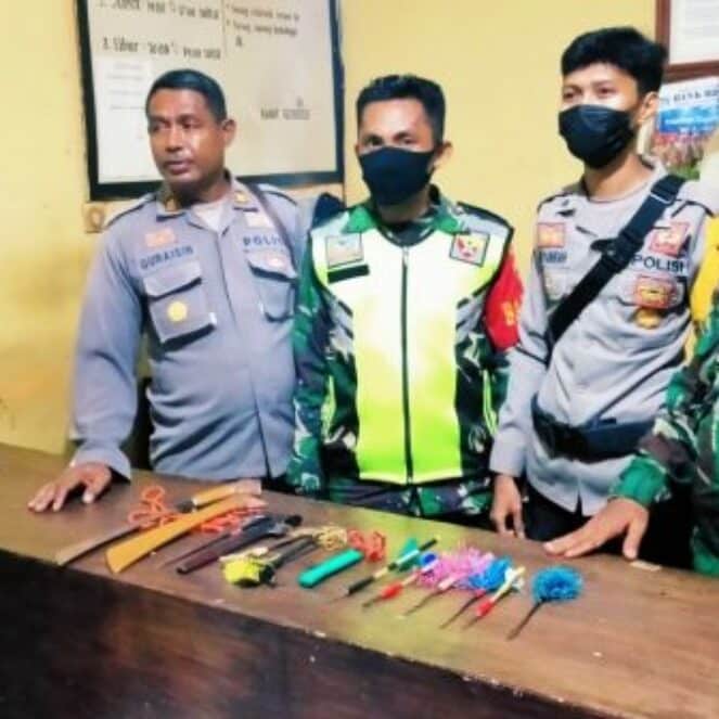 Patroli Cipta Kondisi, Aparat Gabungan Amankan Motor dan Sajam