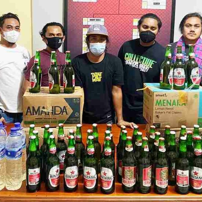 Puluhan Botol Miras di Kecamatan Sape dan Lambu Diamankan