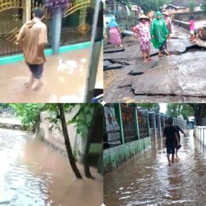Kota Bima Banjir Lagi, Tiang Listrik Tumbang, Aspal Terkelupas