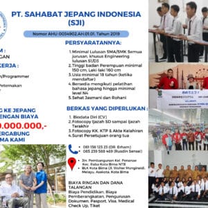 PT SJI Kota Bima Buka Program Pemagangan ke Jepang, Ayo Buruan Daftarkan Diri