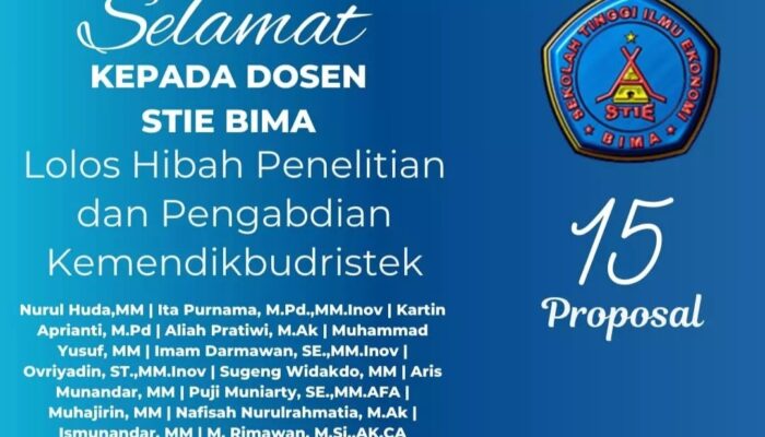 Luar Biasa, 15 Dosen STIE Bima Lolos Hibah Penelitian dan Pengabdian dari Kemendikbudristek