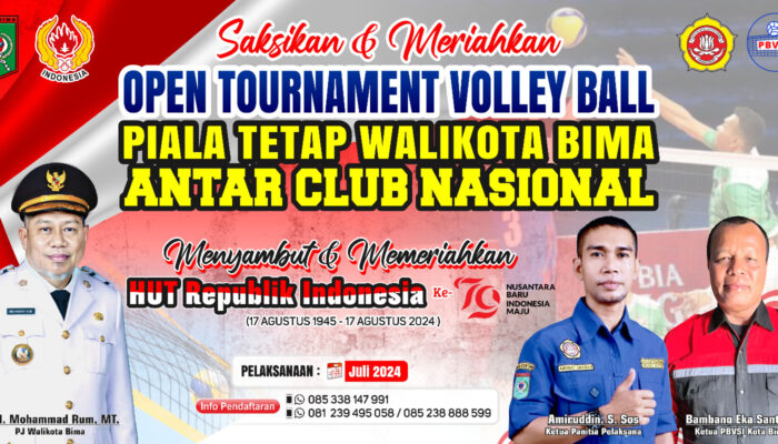 PBVSI dan PKT Kota Bima Gelar Open Turnamen Volly Ball Antar Club Nasional