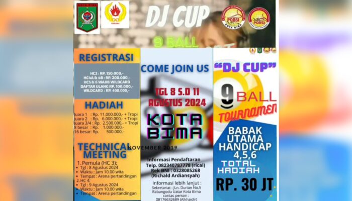 Open Turnamen DJ Cup se-NTB, POBSI Kota Bima Persiapkan Atlet untuk Kejurprov dan Porprov 2026