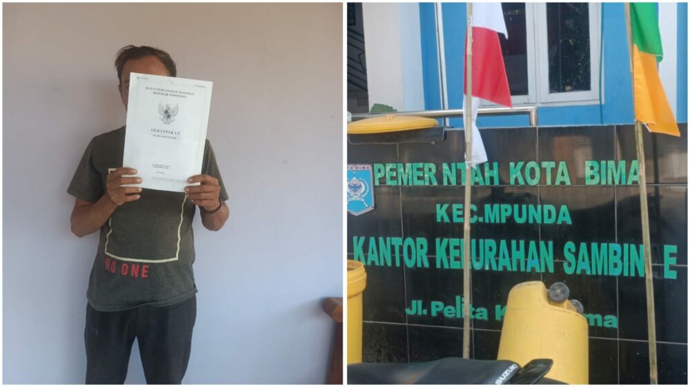 Lurah Sambinae Terbitkan Surat Pernyataan Jual Beli Baru, Pemilik Tanah dengan Sertifikat Sah Protes - Kabar Harian Bima