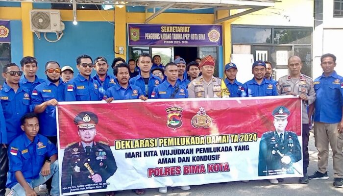 Deklarasi Pilkada Damai, Karang Taruna Kota Bima Ajak Masyarakat Jaga Ketertiban