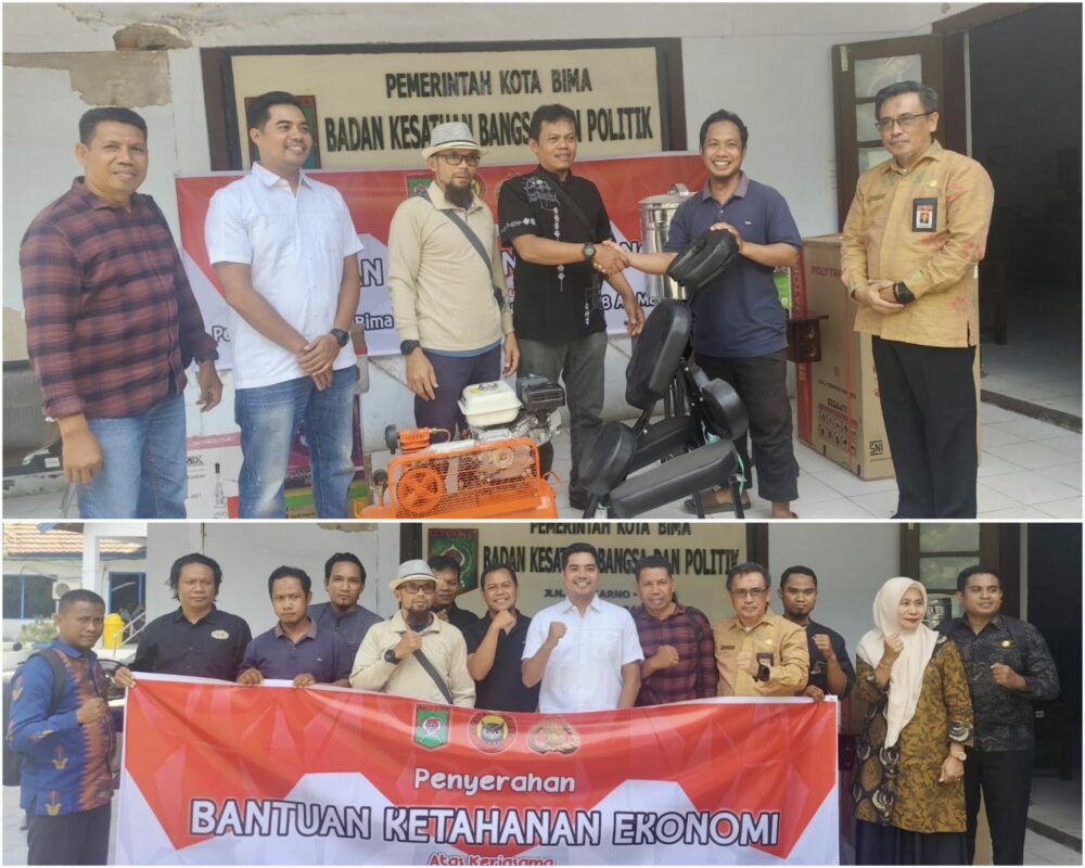 Bakesbangpol dan Densus AT 88 Polri Serahkan Bantuan Penguatan Ketahanan Ekonomi - Kabar Harian Bima