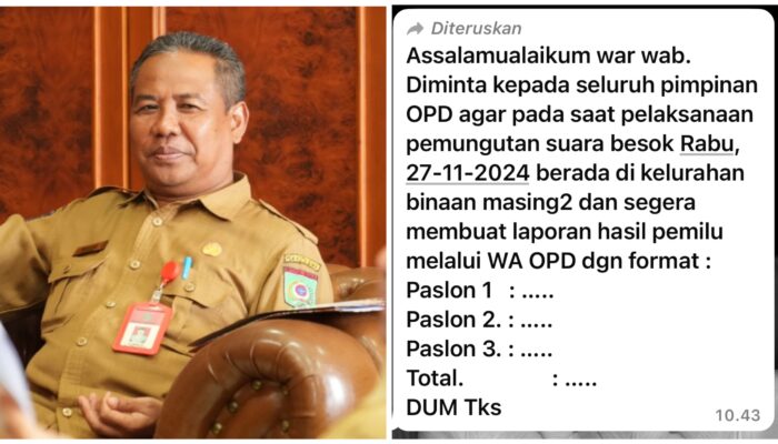 Pj Wali Kota Bima Perintahkan Kepala OPD Lapor Hasil Pemungutan Suara, Publik Pertanyakan Urgensi dan Netralitas