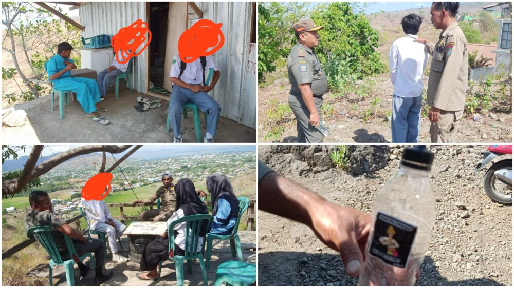 Satpol PP Kota Bima Amankan Belasan Pelajar Nongkrong di Bukit Jatiwangi, Diduga Konsumsi Miras - Kabar Harian Bima