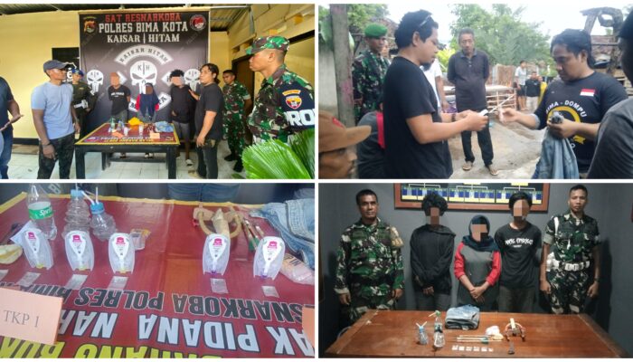 Tim Gabungan TNI Ringkus 3 Pengguna Narkoba dalam OTT di Kota Bima