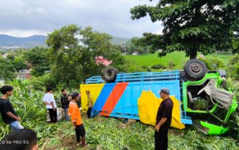 Truk Ekspedisi Bima Permai Terguling di Bukit Penatoi - Kabar Harian Bima