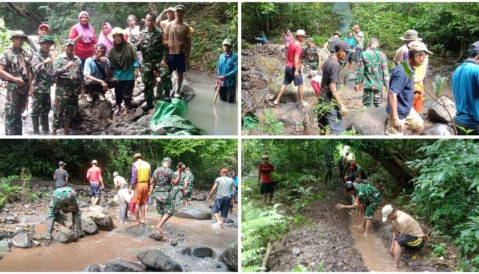 Sinergi Posramil Parado dan Petani, Bangun Embung untuk 50 Hektare Sawah