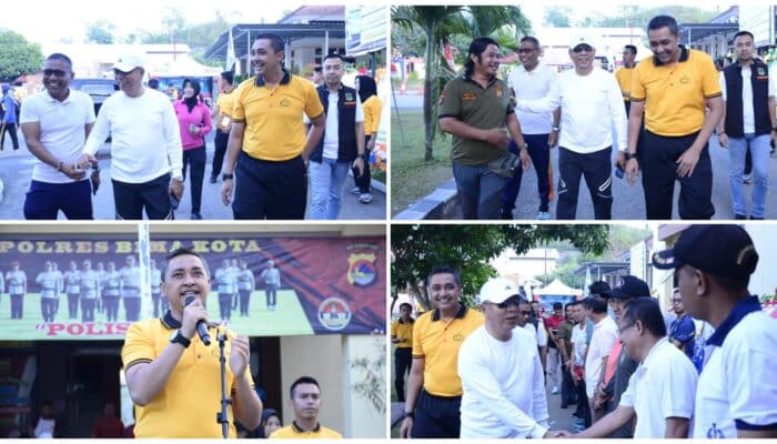Hari Bhayangkara ke-79, Wali Kota Bima Ikut Jalan Santai dan Senam di Polres