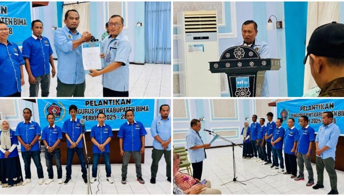 Pengurus PWI Kabupaten Bima Resmi Dilantik, Nasrudin Tekankan Jaga Marwah Profesi