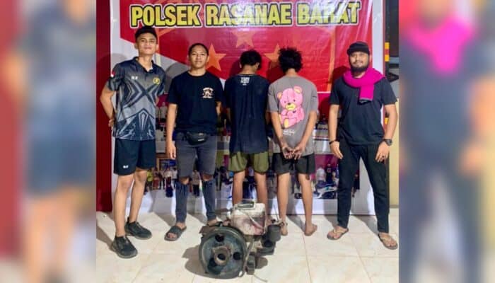 Dua Remaja Nekat Curi Mesin Diesel, Polsek Rasbar Bergerak Cepat Tangkap Pelaku