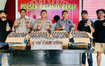 Polsek Rasanae Barat Gagalkan Penyelundupan Ratusan Botol Arak Bali, Pelaku Warga Sumbawa