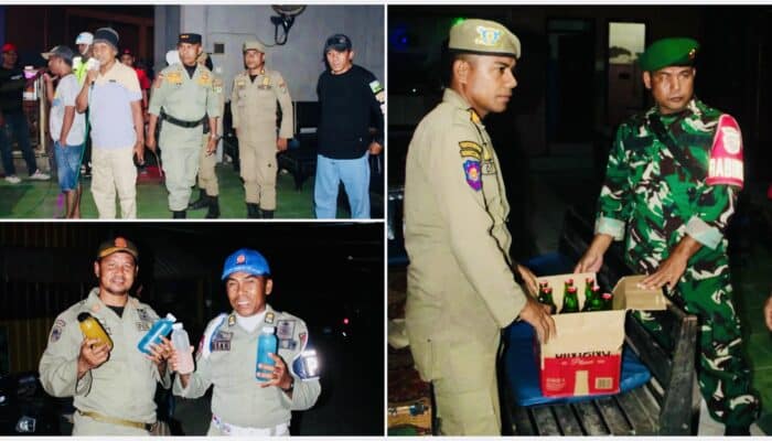 Operasi Gabungan Malam Minggu di Kota Bima, Tim Sita Ratusan Botol Miras