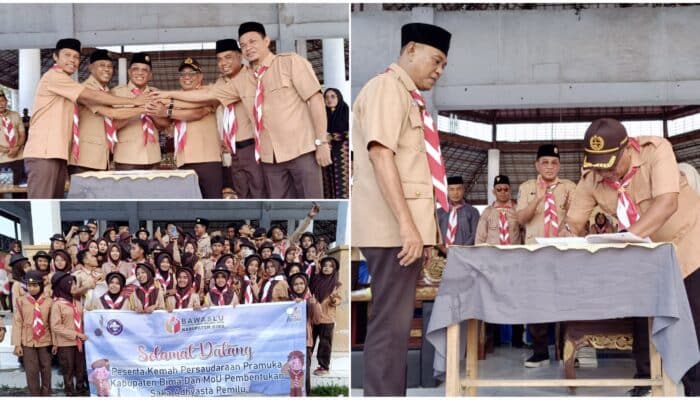 Demokrasi dari Tenda Pramuka, Bawaslu Bima Ajak Generasi Muda Awasi Pemilu