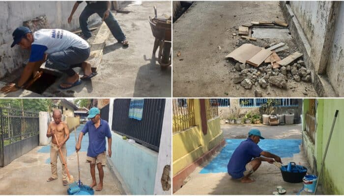 Finishing Proyek Rabat Gang di Lewirato, Pelaksana Perbaiki Beton Rusak dan Cat Warna Cerah