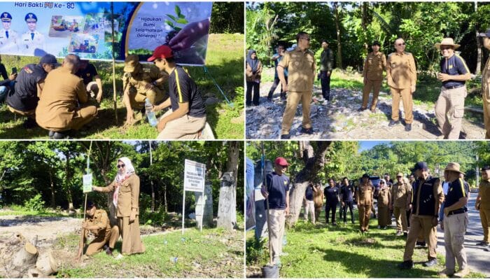 HUT Ke-80 Hari Bhakti PU, Wali Kota dan Wawali Bima Turun Tanam Pohon di Batas Kota
