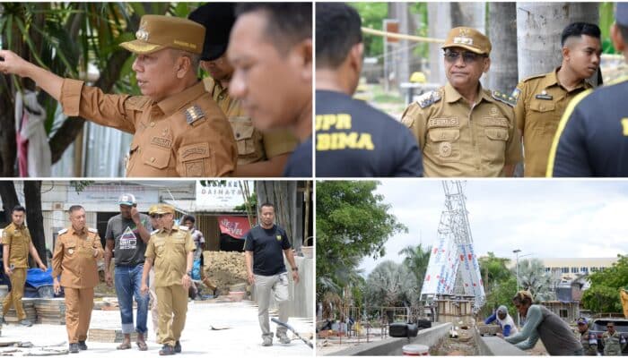 Wali Kota dan Wawali Bima Tinjau Revitalisasi Lapangan Serasuba