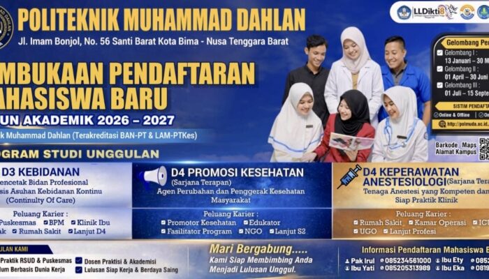 Politeknik Muhammad Dahlan Buka Pendaftaran 2026/2027, Siap Cetak Nakes Unggul