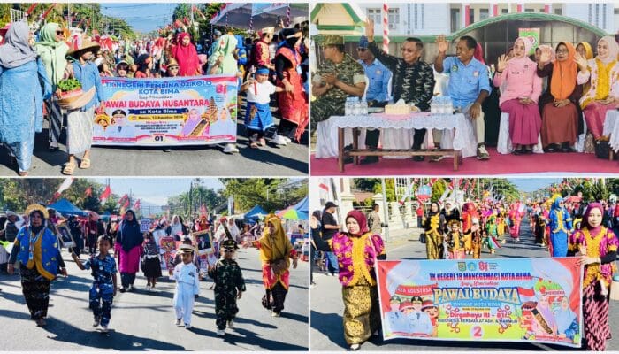 Lucu dan Menggemaskan, Ribuan Anak TK Ramaikan Pawai Budaya Kota Bima