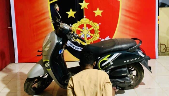 Gadai Motor Teman, Pria ini Dibekuk Tim Opsnal Polsek Rasbar