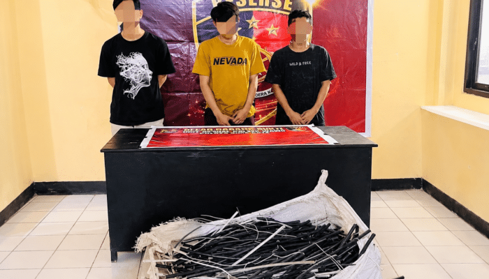 Polsek Wawo Bekuk 3 Terduga Pencuri Kabel PLN Bersama Barang Bukti